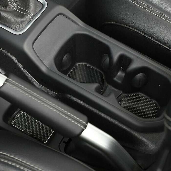 for JL 2018 2020 JT Sticker Car Interior Water Cup Holder Carbon Fiber Coaster Decal