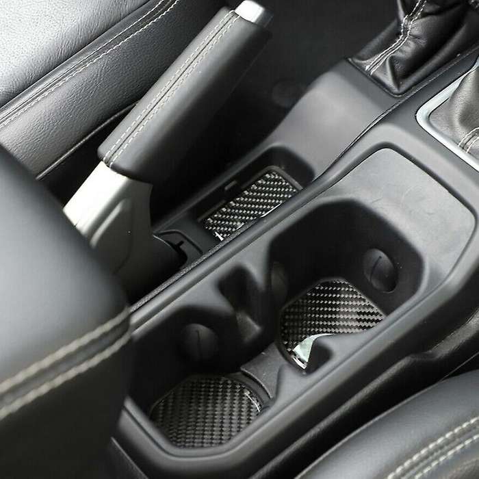 for JL 2018 2020 JT Sticker Car Interior Water Cup Holder Carbon Fiber Coaster Decal