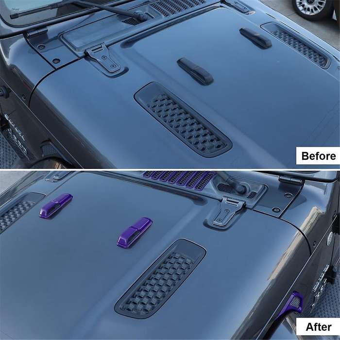 for JL JT 2018-2024 Hood Vents & Engine Hood Hinge & Side AC Vent Outlet Trim,A