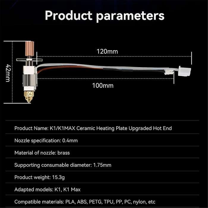 for K1/ K1 Max Upgrade Hotend Kit Ceramic Heating Plate 550C Rapid Printing for K1 K1MAX - Extrud