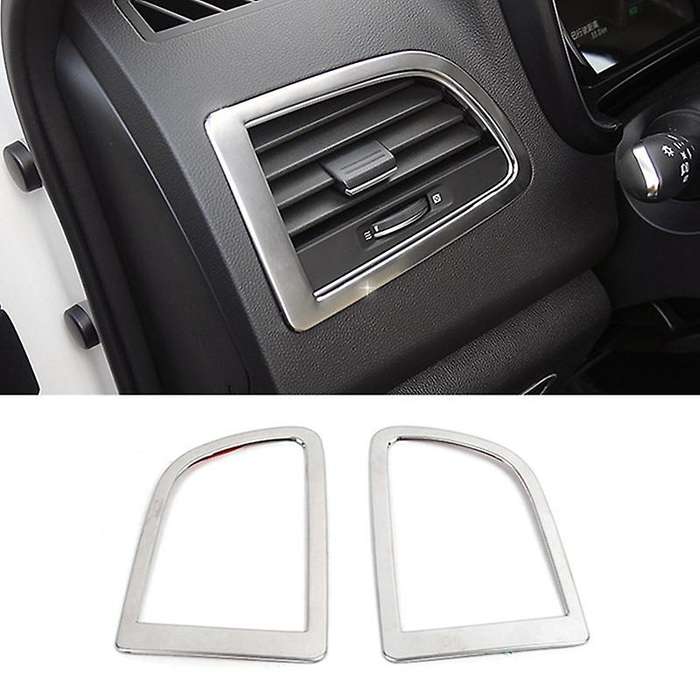 for Koleos 17-20 Center Console Air Conditioning AC Outlet Vent Frame Cover Trim Stainless Steel for