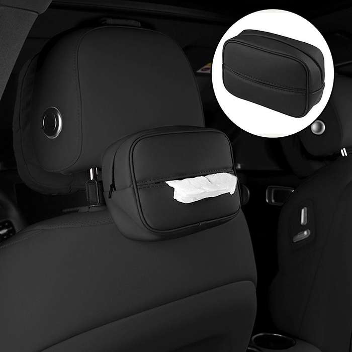 for LEADING IDEAL Lixiang L7 L8 L9 2022 2023 Car Tissue Bag Headrest Hanging Paper Drawer, Black