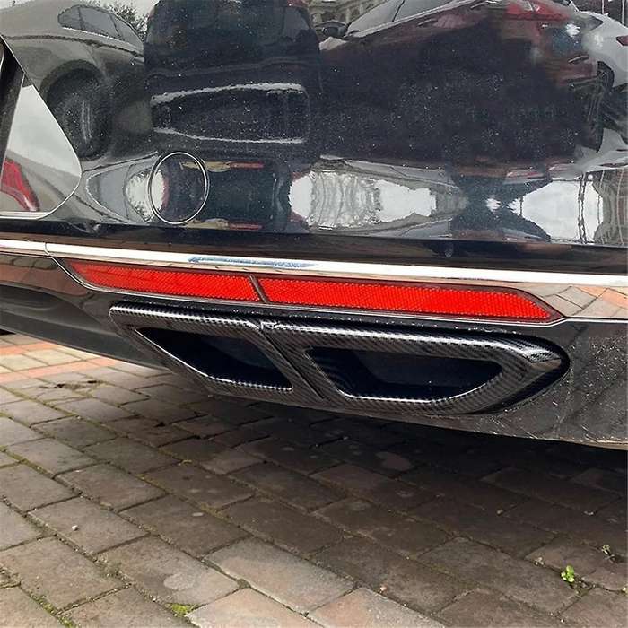for Magotan B8 2016-2019 Rear Lip Bumper Spoiler Car Tail Throat Frame Exhaust Pipe Trim Carbon Fibe