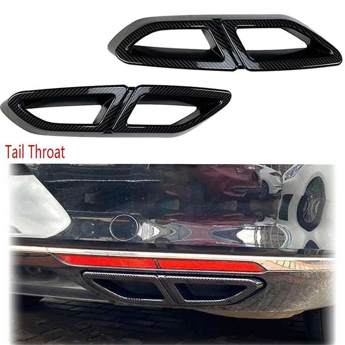 for Magotan B8 2016-2019 Rear Lip Bumper Spoiler Car Tail Throat Frame Exhaust Pipe Trim Carbon Fibe