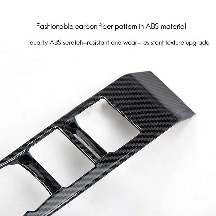 for MACH-E 2021 2022 Door Window Lift Panel Door Window Switch Cover Trim, Carbon Fiber Pattern