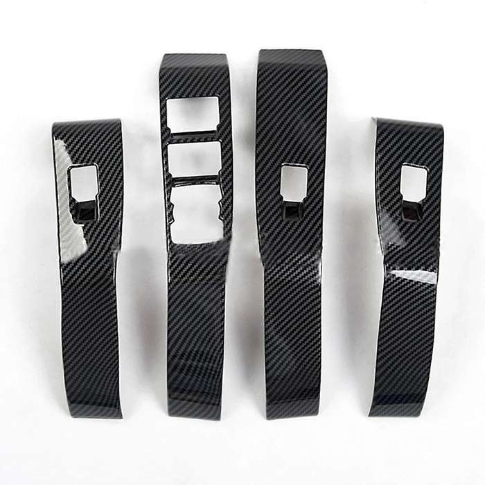 for MACH-E 2021 2022 Door Window Lift Panel Door Window Switch Cover Trim, Carbon Fiber Pattern