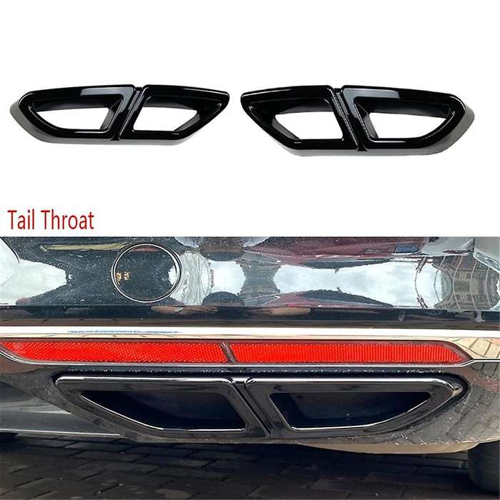 for Magotan B8 2016-2019 Rear Lip Bumper Spoiler Car Tail Throat Frame Exhaust Pipe Trim Glossy Blac