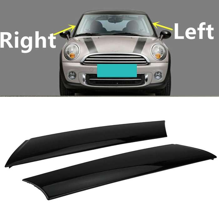 for Mini R57 R55 R56 07-15 Front Right Windshield Post Trim Bright Black Exterior Molding A Pillar
