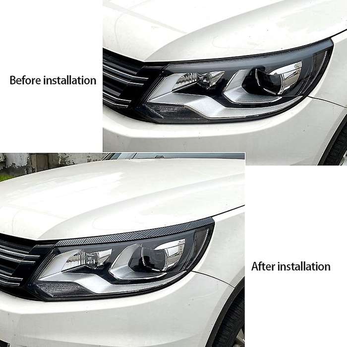 for MK1 2011-2016 Carbon Fiber Car Sticker Front Headlights Eyebrow Eyelid Trim Cover Accessories AB