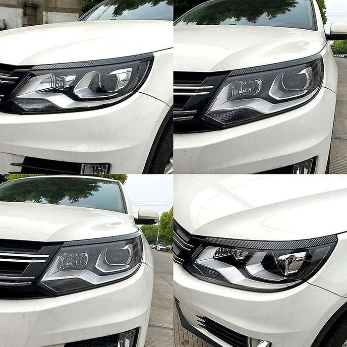 for MK1 2011-2016 Carbon Fiber Car Sticker Front Headlights Eyebrow Eyelid Trim Cover Accessories AB
