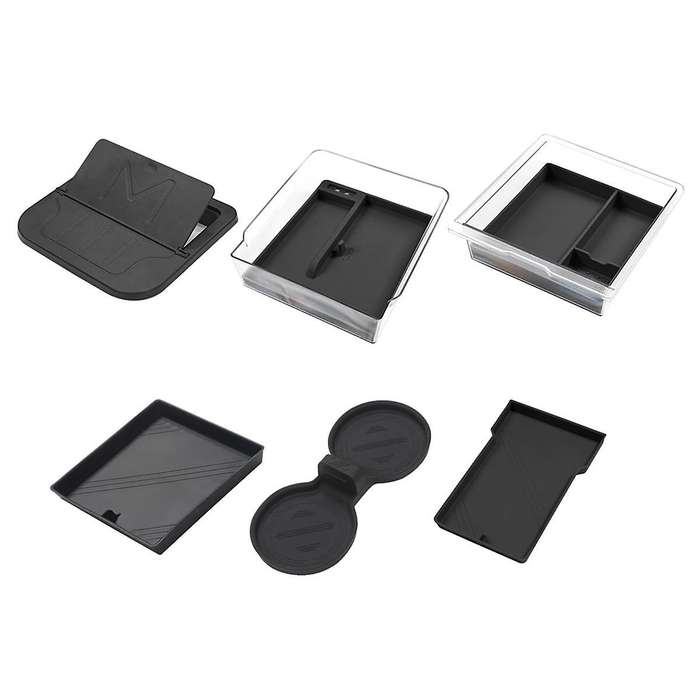 for Model 3 2024 Center Console Organizer Set, Armrest Hidden Storage Box Cup Cushion Accessories ,6