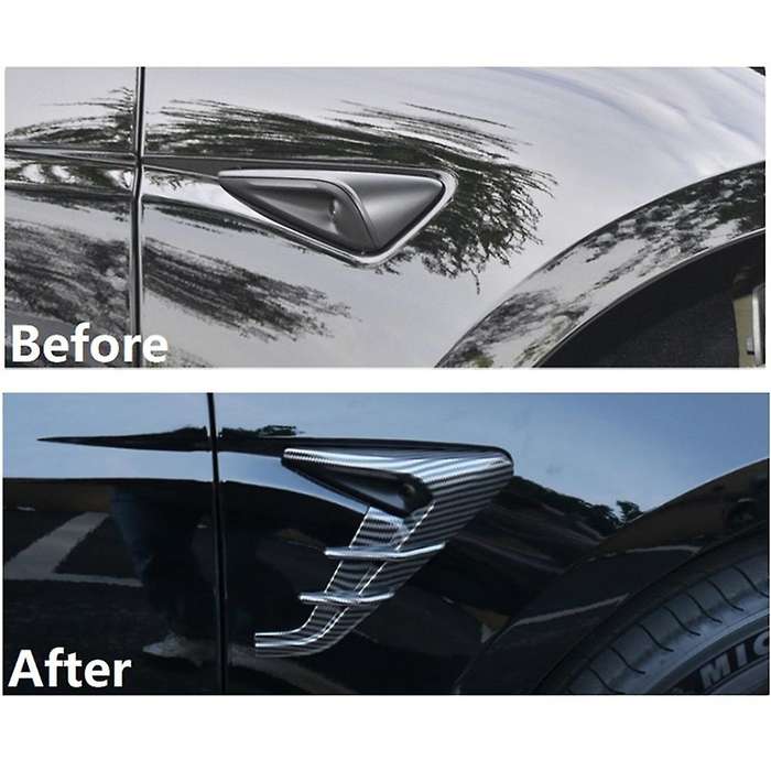 for Model 3 2024 Side Camera Protection Cover Side Cover Trim Stickers - Bright Carbon