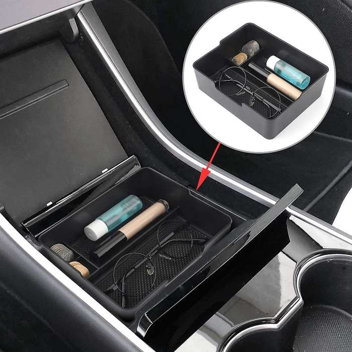 for Model 3 Model Y Center Console Organizer Tray Accessoies with Coin and Sunglass Holder