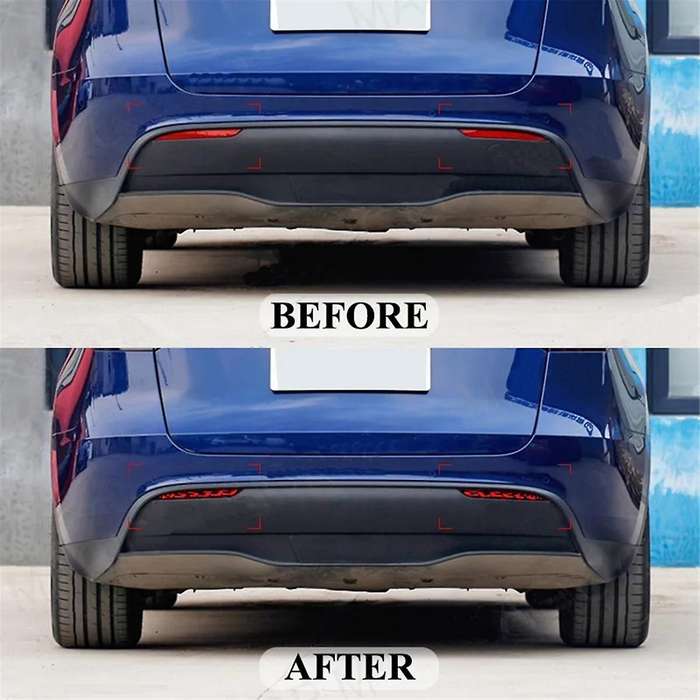 for Model 3 Y 2017-2022 Red LED Rear Bumper Reflector 3 Functions Running Lights Brake Light Dynami