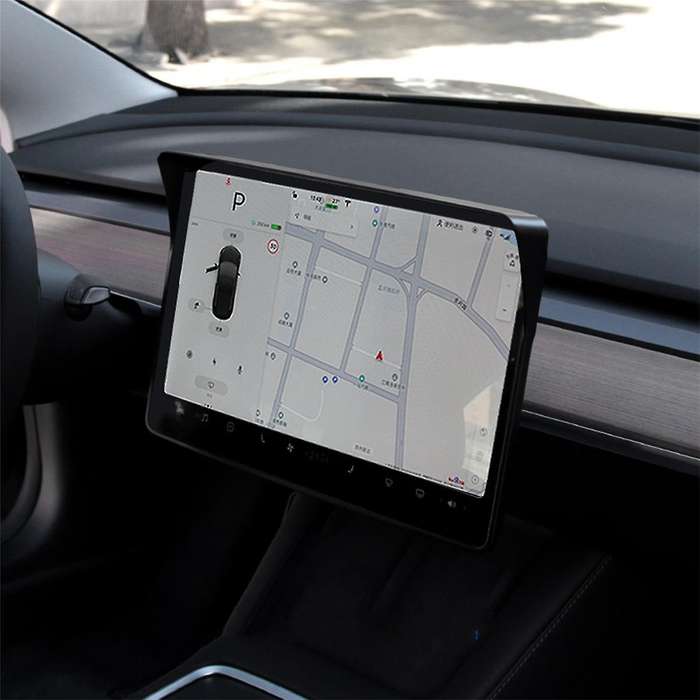 for Model 3/y 2021-2023 Screen Protective Frame Central Console Screen Sunshade Cover Accesories, A