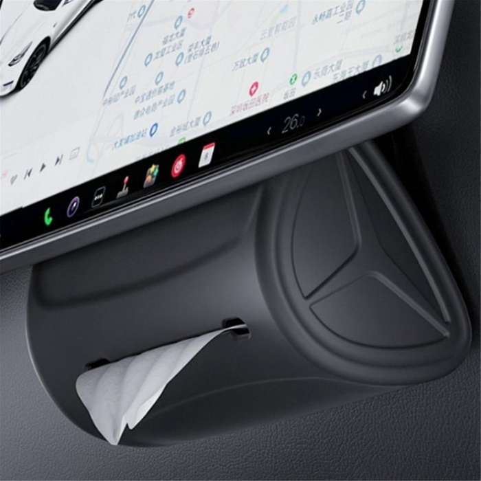 for Model 3 Y Car Silica Gel Mounted Tissue Box Hidden Drawer Hanging Decoration Car Accessories