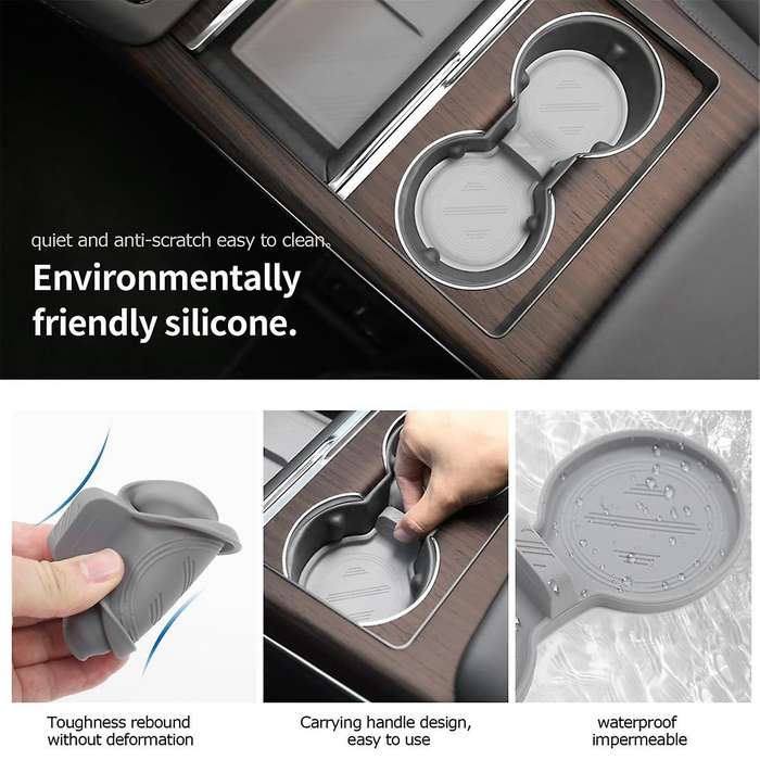 for Model S Model X 2022 2023 Model 3 2024 Center Console Cup Holder Insert Accessories - Gray