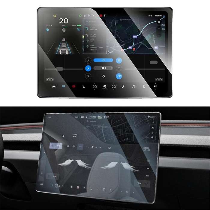 for Model X Model S 2022-2024 Navigation Tempered Film Air Conditioning Control Screen Film, 1pcs-a
