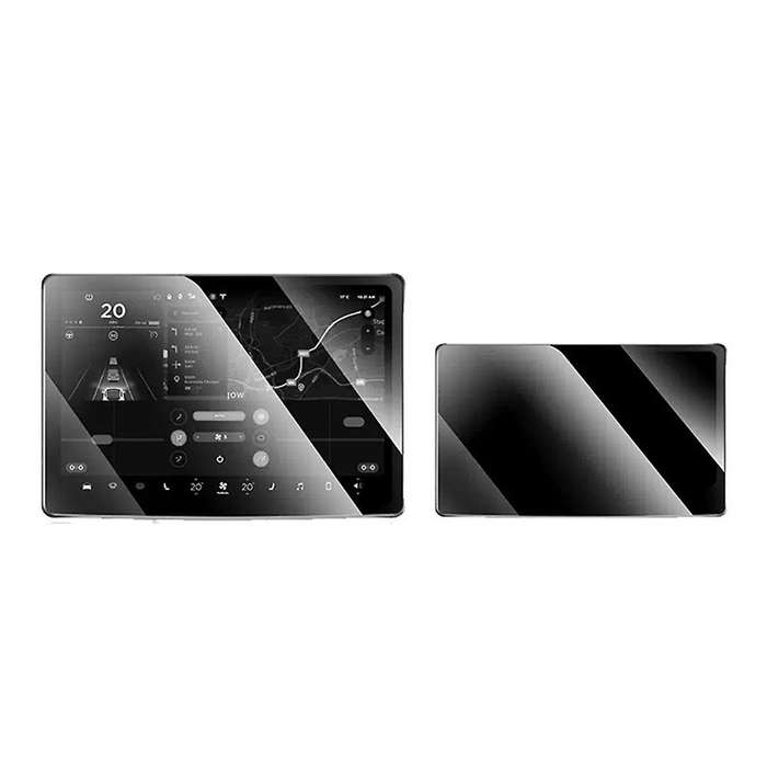 for Model X Model S 2022-2024 Navigation Tempered Film Air Conditioning Control Screen Film, 2pcs-c