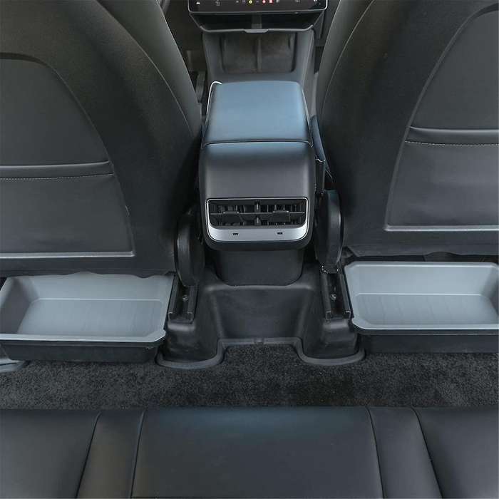 for Model Y 2021-2023 Front Under Seat Storage Organizer, Double-layer Hidden Storage Box Accessorie