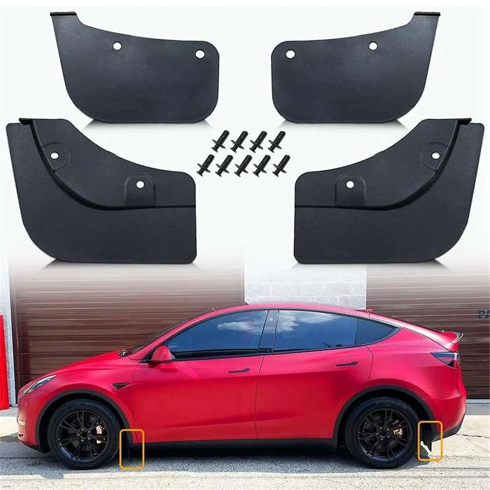 for Model Y 2021-2023 Mud Flaps - Splash Guards No Need to Drill Holes, Front/rear Splash Mudguard 4