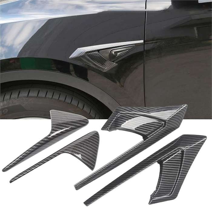 for Model Y 2021-2023 Side Camera Cover, Side Camera Indicator Protection Cover (abs Glossy Carbon F