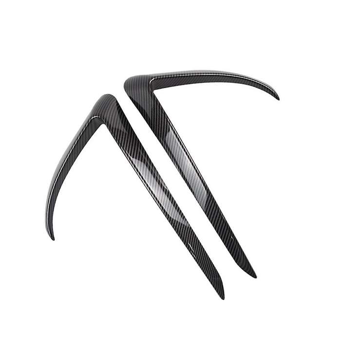for Model Y Front Fog Light Cover Spoiler Wind Knife Surround Accessories Glossy Carbon Fiber Patte