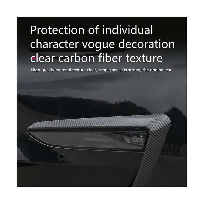 for Model Y Front Fog Light Cover Spoiler Wind Knife Surround Accessories Glossy Carbon Fiber Patte