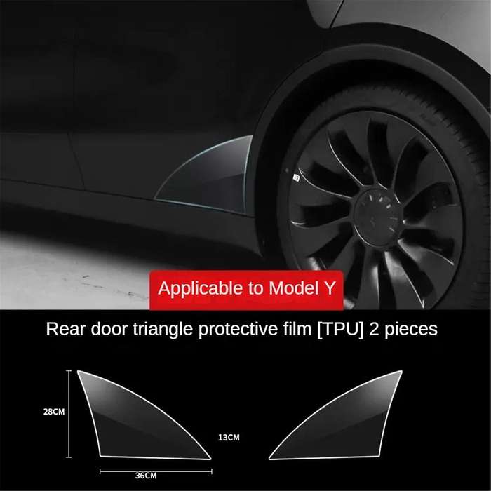 for Model Y Rear Door Triangle Protective Film Car Rear Door Corner Anti-scratch Decorative Sticker