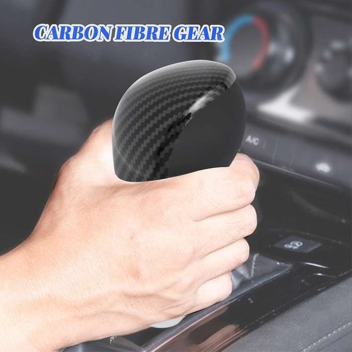 for Navara NP300 2016-2019 Car Carbon Fibre Shift Knob Head Cover Trim Decoration Sticker Accessorie