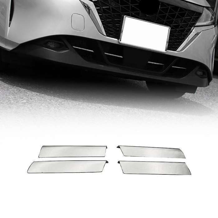 for Note E13 2020 2021 Chrome Front Bumper Center Lower Grille Grill Moulding Strips Cover Trim