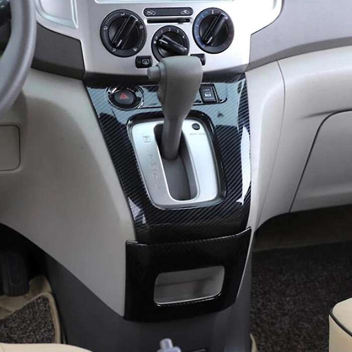 for NV200 Evalia Carbon Fiber ABS Interior Gear Shift Box Panel Overlay Cover Trim Interior Dashboar