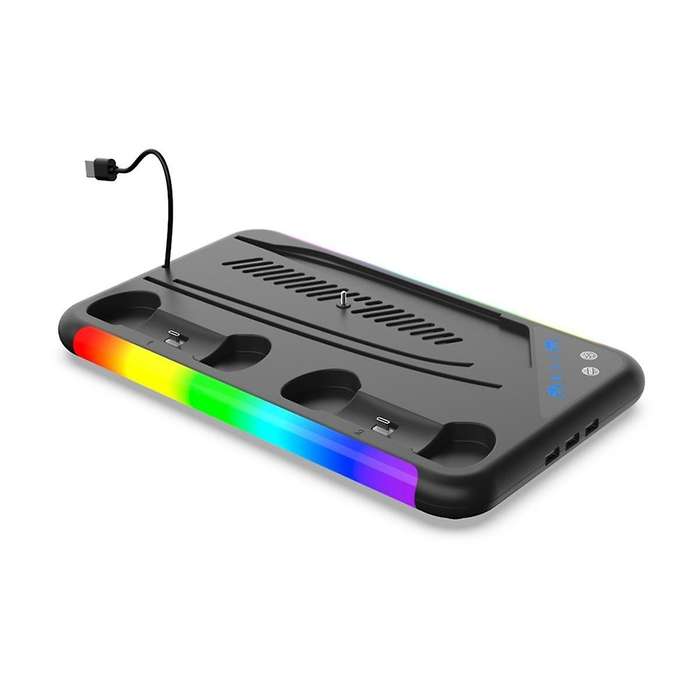 for P5 Cooling Station Slim with RGB Light Cooling Fan Dual Controllers Charger for 5 Game Accessori