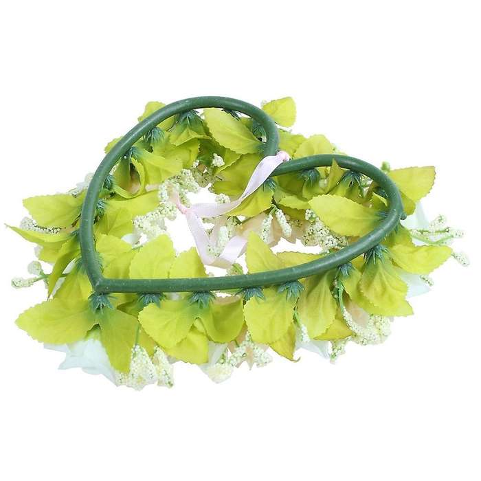 Heart Shaped Artificial Flower Wreath White22x21x3.5cm