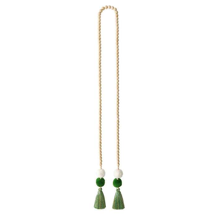 Bohemian Hair Ball Tassel Curtain Ornaments Home Decoration (green)