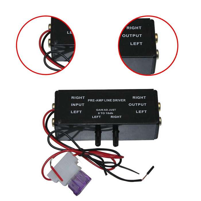 Black Rca Input/output Signal Amplifier Booster Adapter
