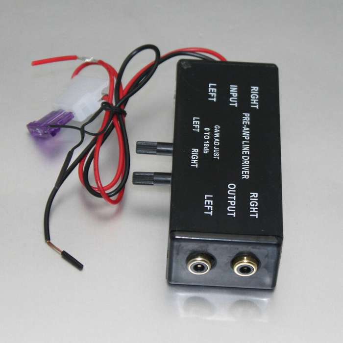 Black Rca Input/output Signal Amplifier Booster Adapter