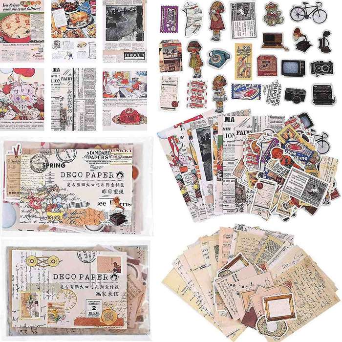 400pcs Scrapbooking Supplies Journaling Vintage Adhesive