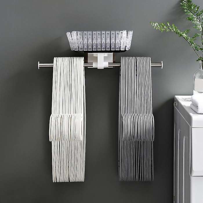 Wall Mounted Punch-free Stainless Steel Hanging Hanger Organizer