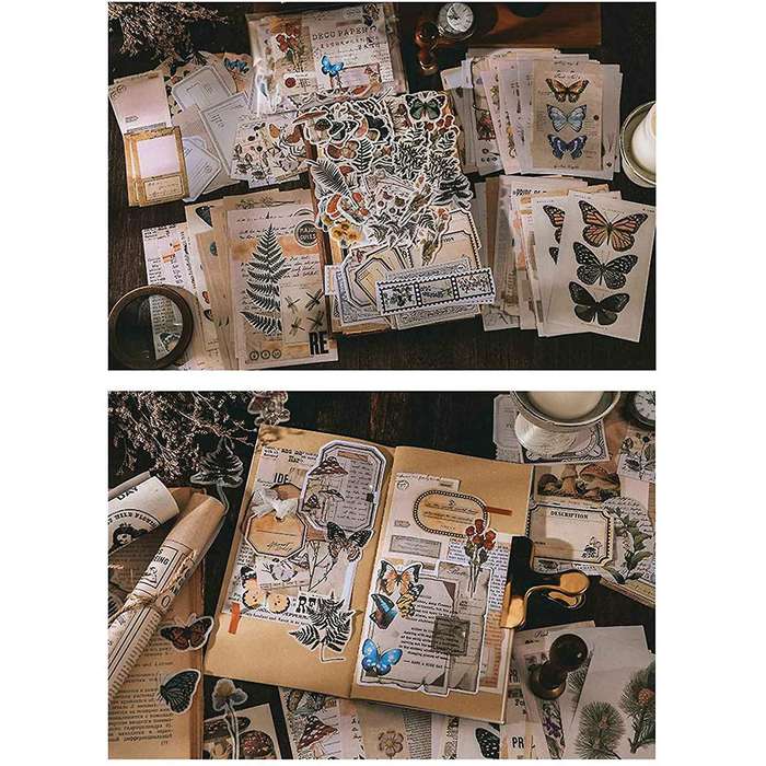 400pcs Scrapbooking Supplies Journaling Vintage Scrapbook Stickers