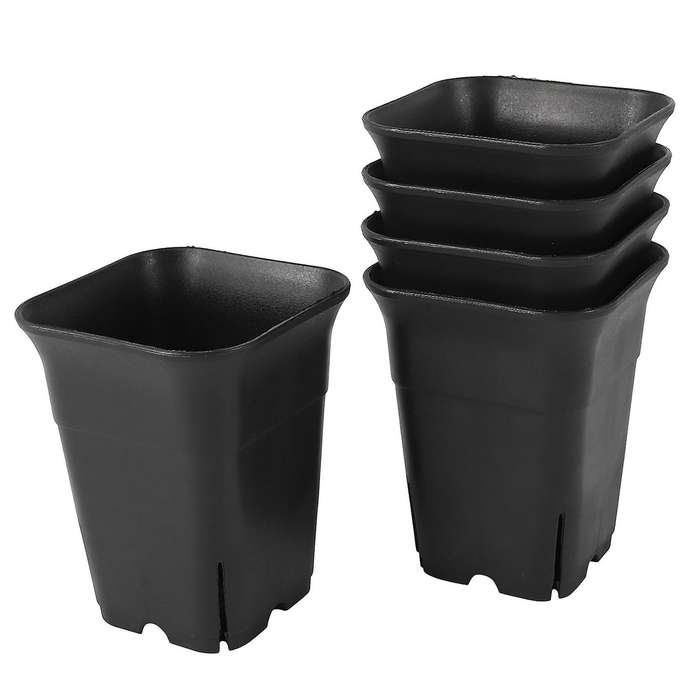 10pcs Black Square High Waist Mini Nursery Pot Plant Pot S