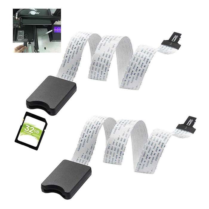 2pcs Sd Card Extension Cable Micro-sd to Sd Card Extension Cable 60cm