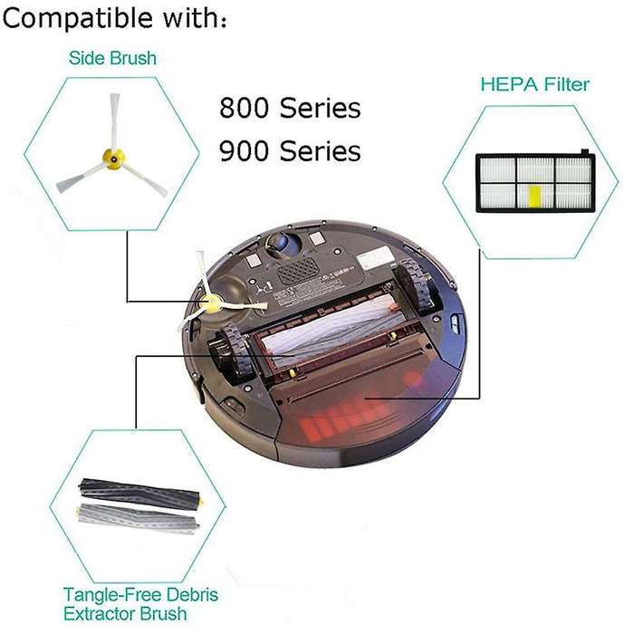 Replacement Parts Main Brush Side Brush Hepa Filter for Irobot Roomba