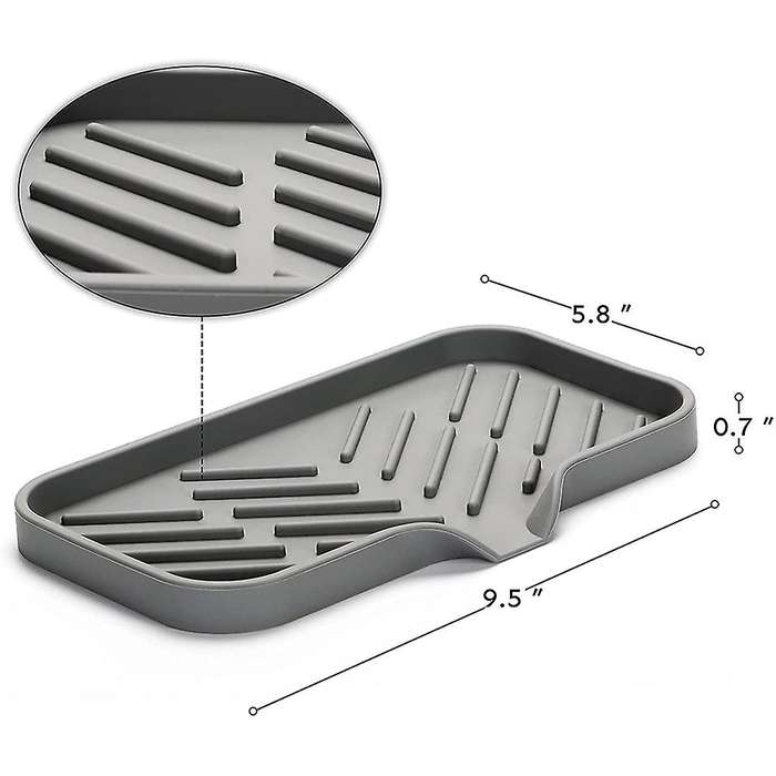 Silicone Kitchen Soap Tray, Sink Tray Drain Sponge Rack, Sink Storage