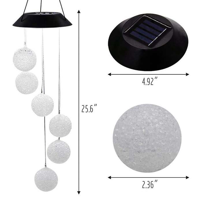 Solar Ball Light Led Colour Changing Garden Yard Hanging Decoration