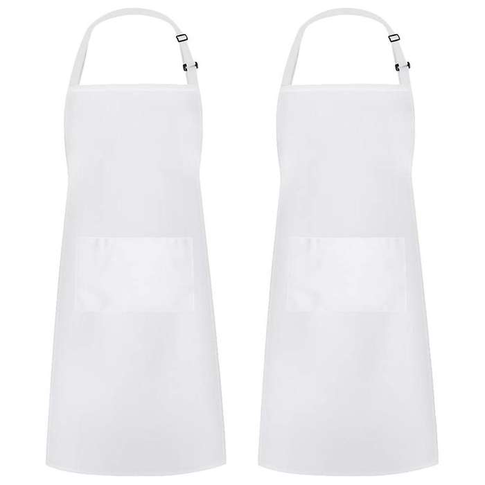 2 Pack Kitchen Adjustable Bib Apron 100% Polyester