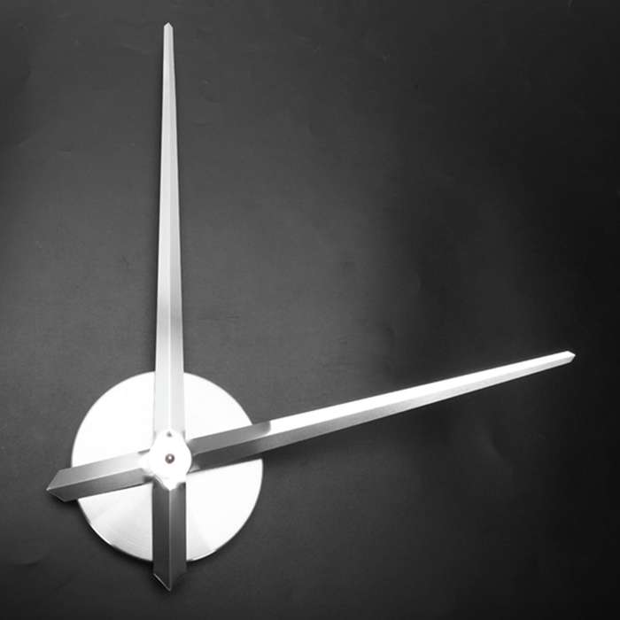Noiseless Wall Clock Silent Movement Kit Clock Repair Parts - Silver
