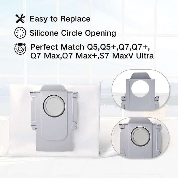 Dust Bag for Roborock Q5+ S7 Maxv Ultra Robot Vacuum ,(4pcs)