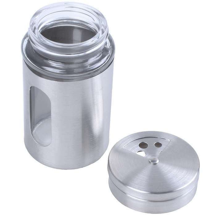 Stainless Steel Flour Sifter Cup Jar Toothpick Storage Bottle