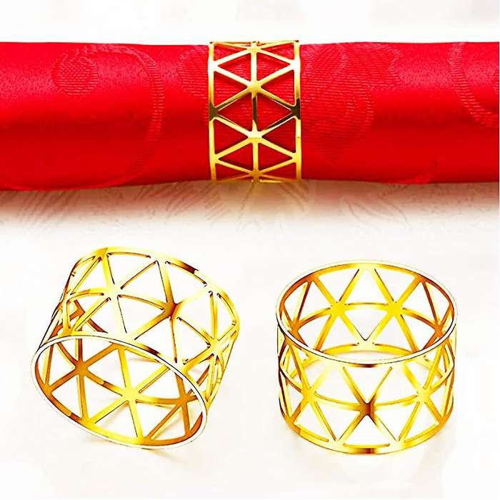 12pcs Of Round Mesh Napkin Ring Holder,table Set for Casual Or Formal